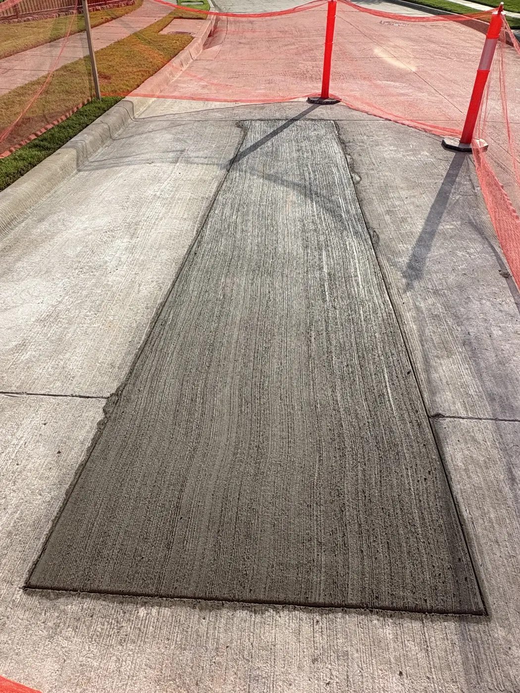 Freshly finished decorative concrete surface