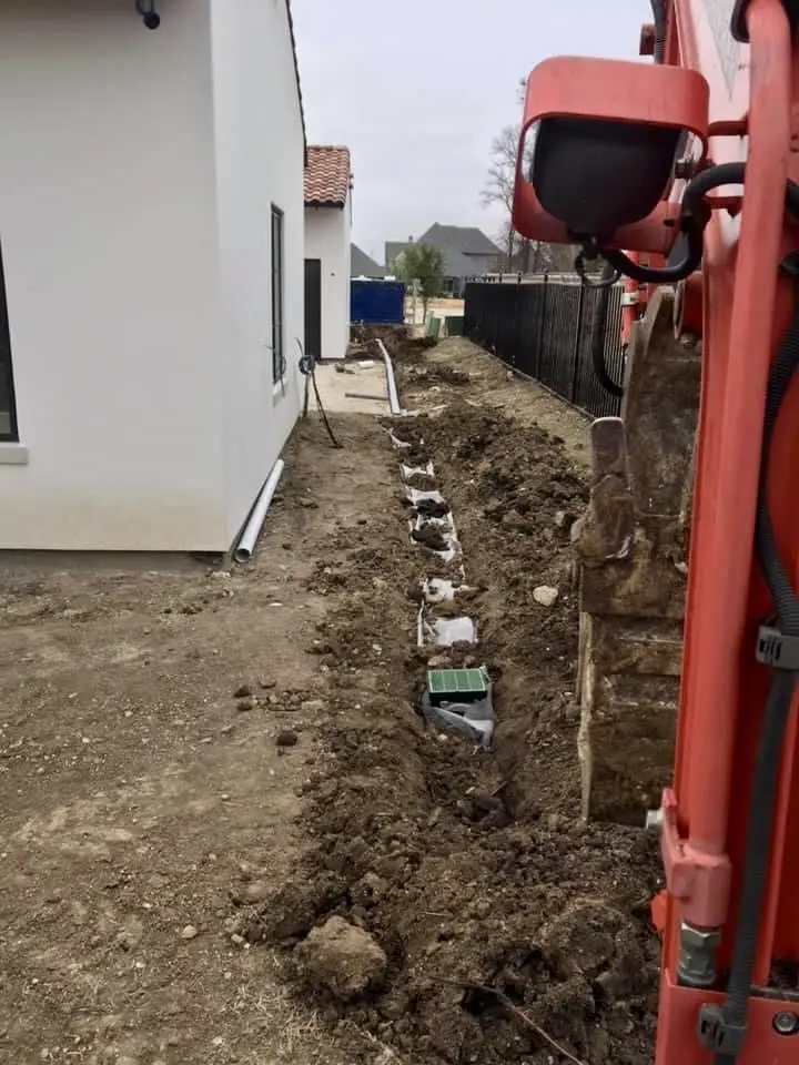 Residential drainage trench installation