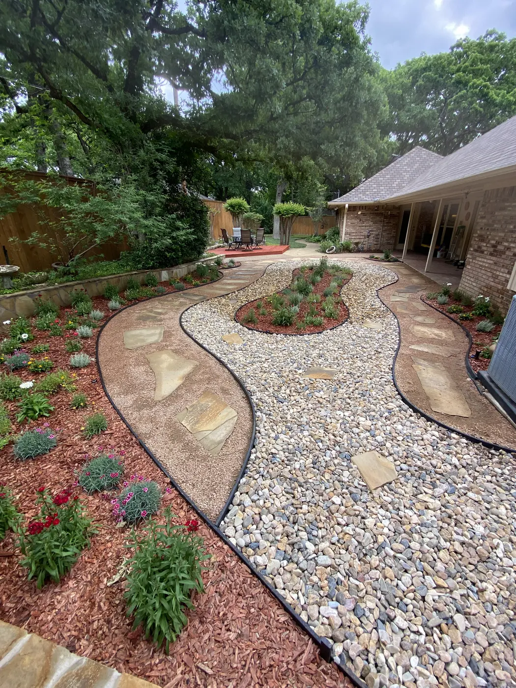 Residential landscape planting and garden bed installation